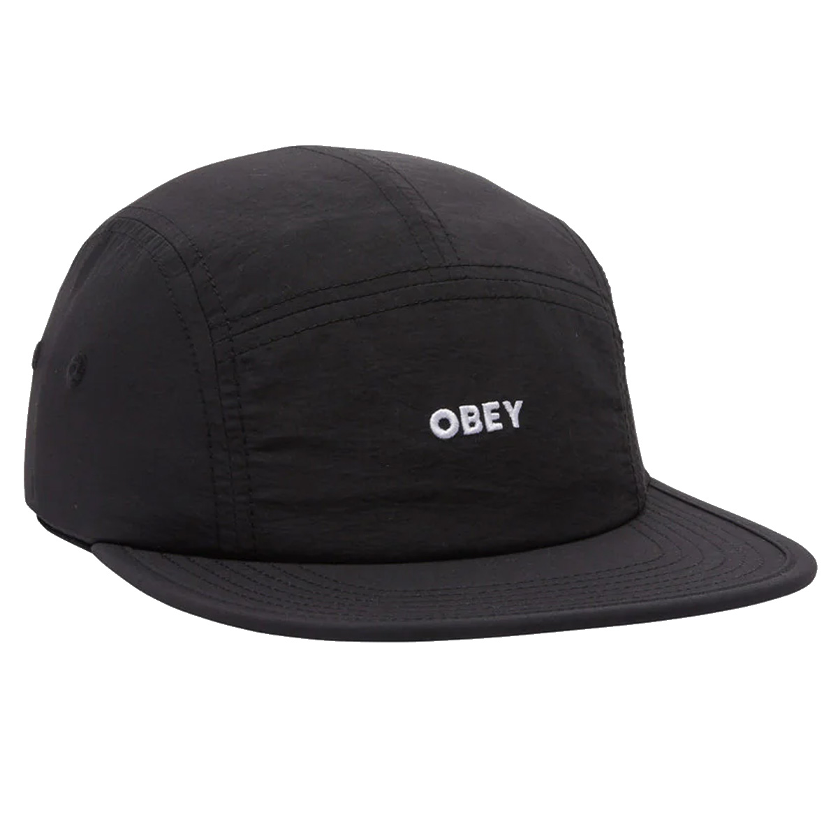 Obey Bold Nylon Camp Cap Black Obey Bold Nylon Camp Cap Black