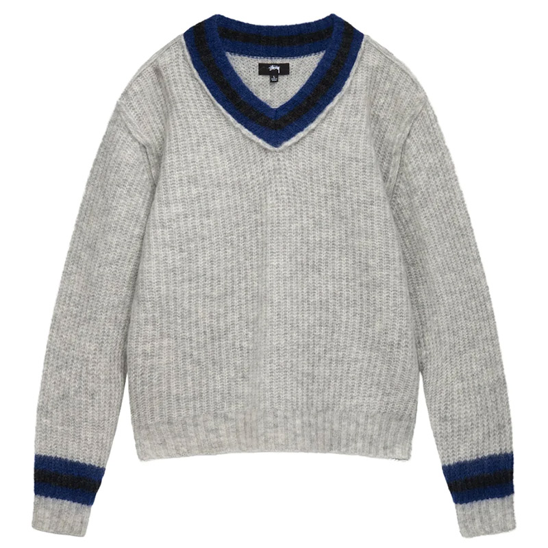 Stussy Mohair Tennis Crewneck Sweater Ash
