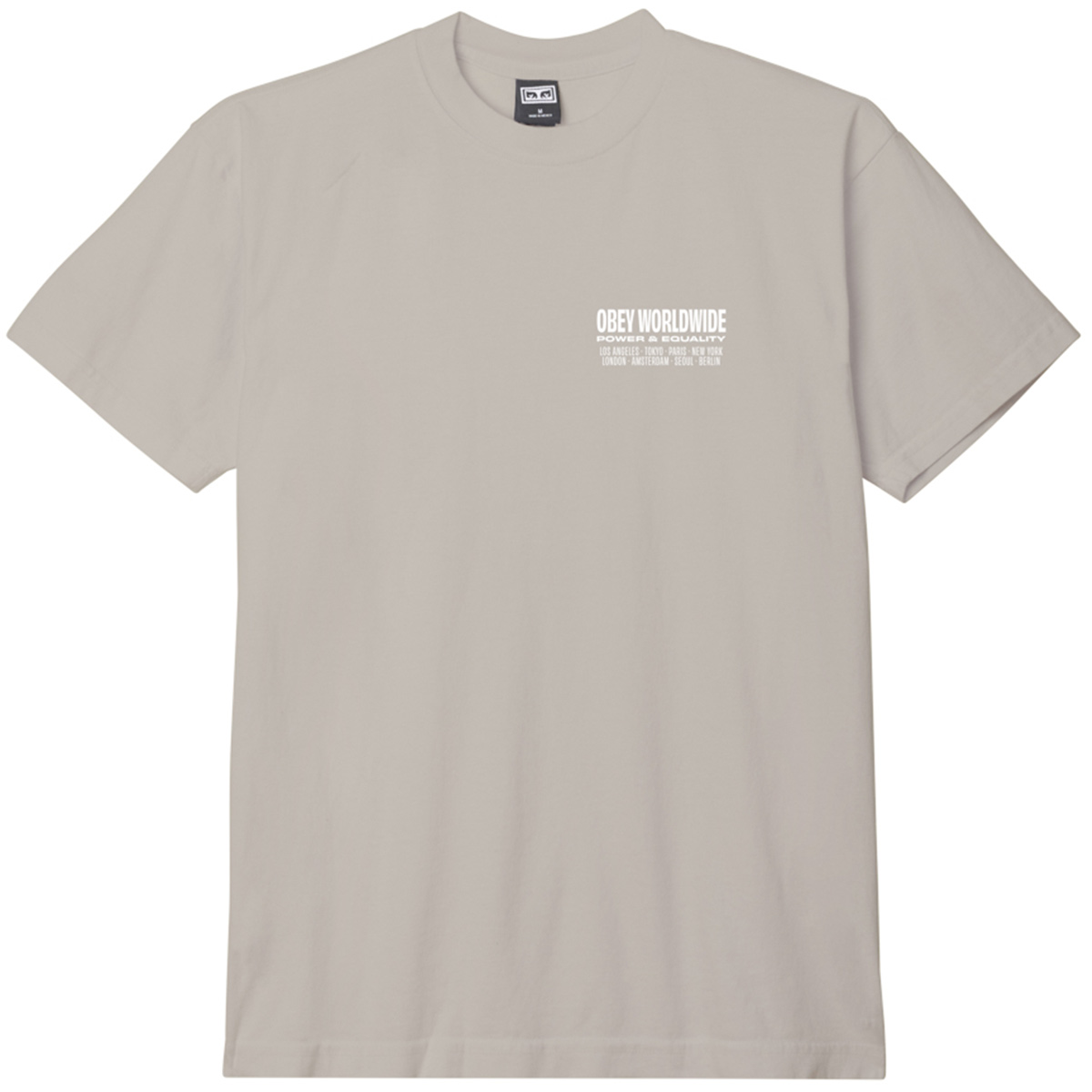Obey Worldwide Power & Equality T-Shirt Silver Grey Obey Worldwide Power & Equality T-Shirt Silver Grey