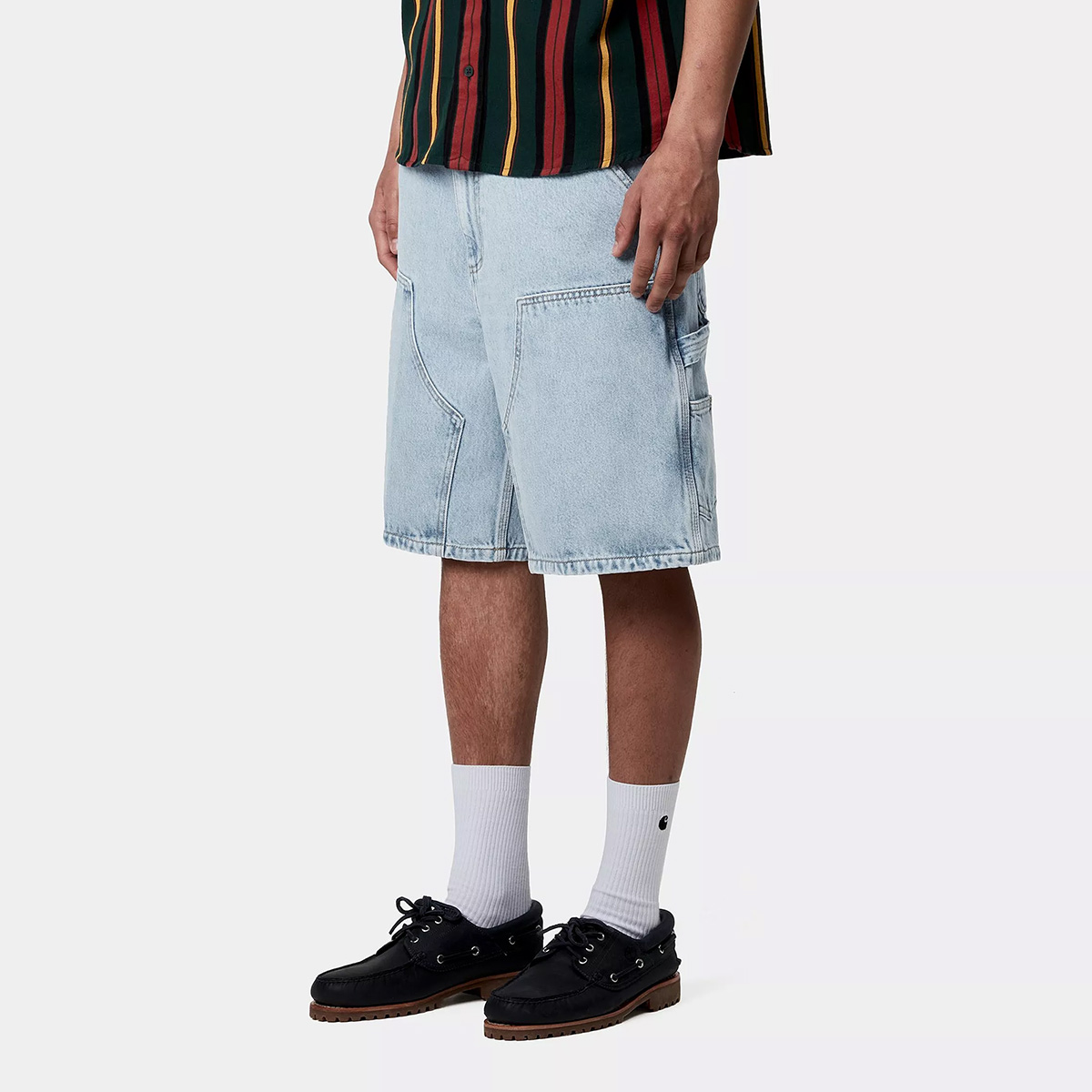Carhartt WIP Double Knee Short Blue Heavy Stone Bleached Carhartt WIP Double Knee Short Blue Heavy Stone Bleached