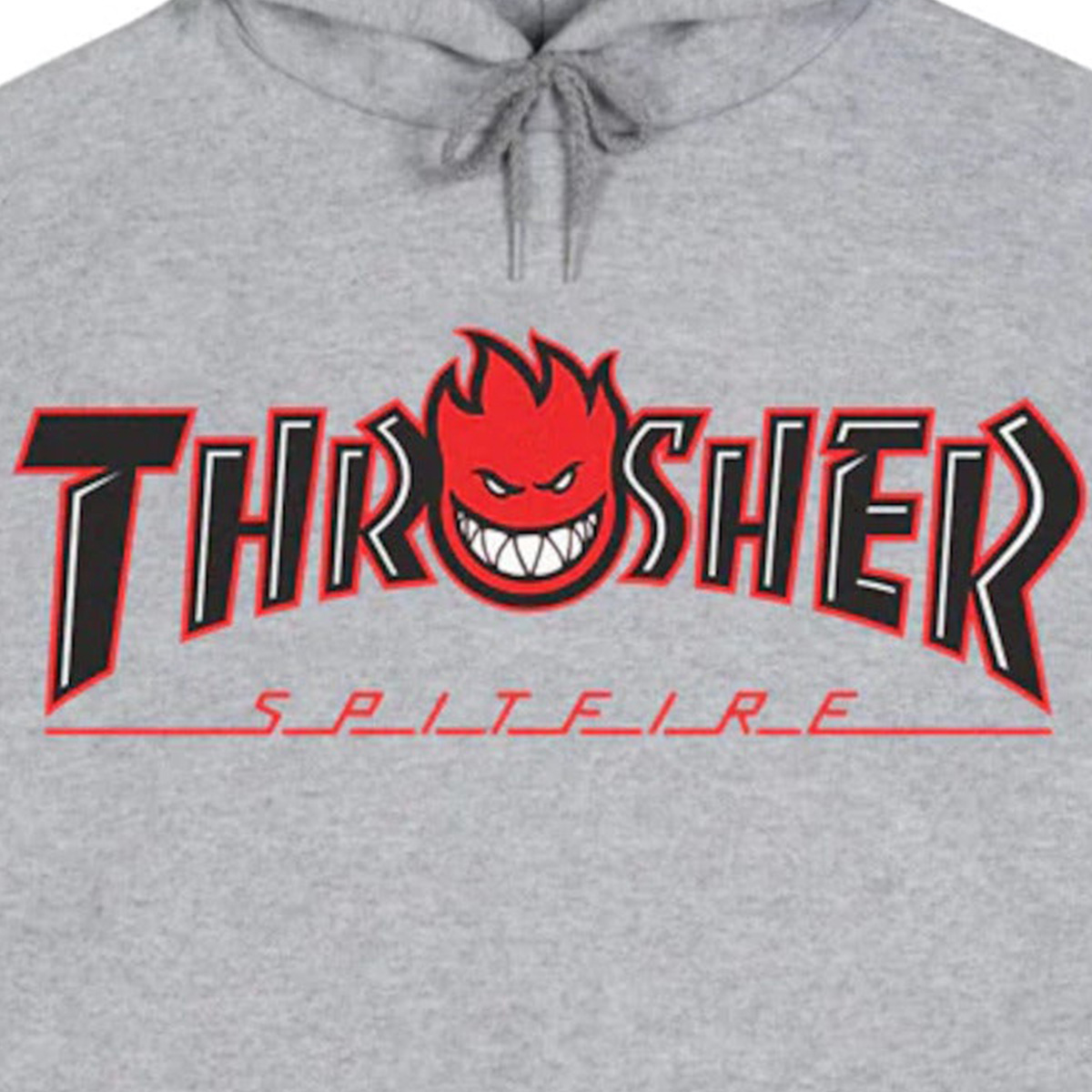 Thrasher x Spitfire Big Head Outline Hooded Sweaters Ash