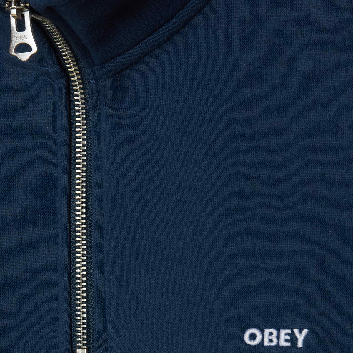 Obey Established Works Bold Mockneck Half Zip Sweater Dark Denim Obey Established Works Bold Mockneck Half Zip Sweater Dark Denim