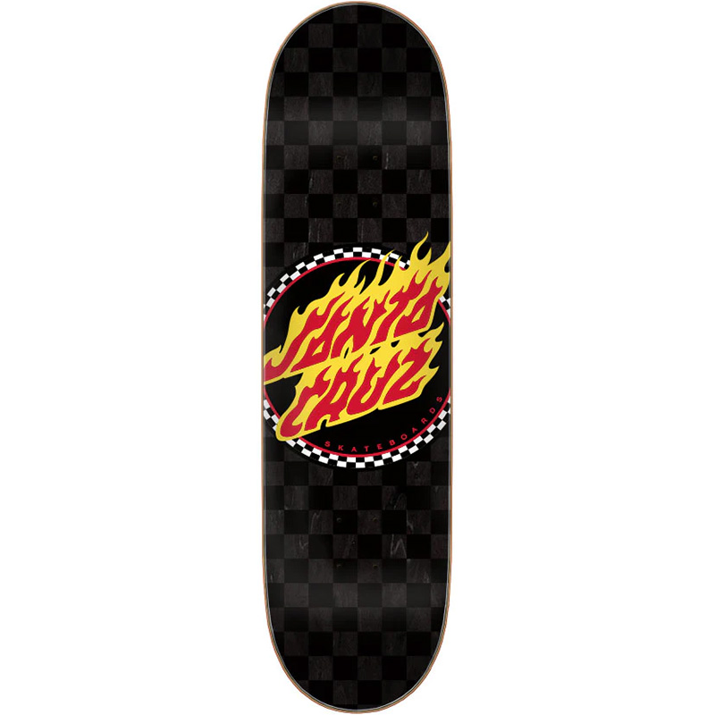 Santa Cruz Flame Dot Check 7-ply Skateboard Deck Black 8.5