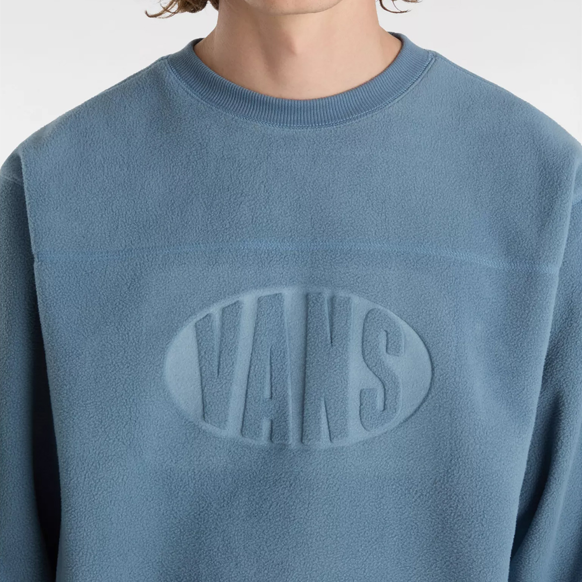 Vans Carlo Polar Fleece Loose Crewneck Sweater Bluestone