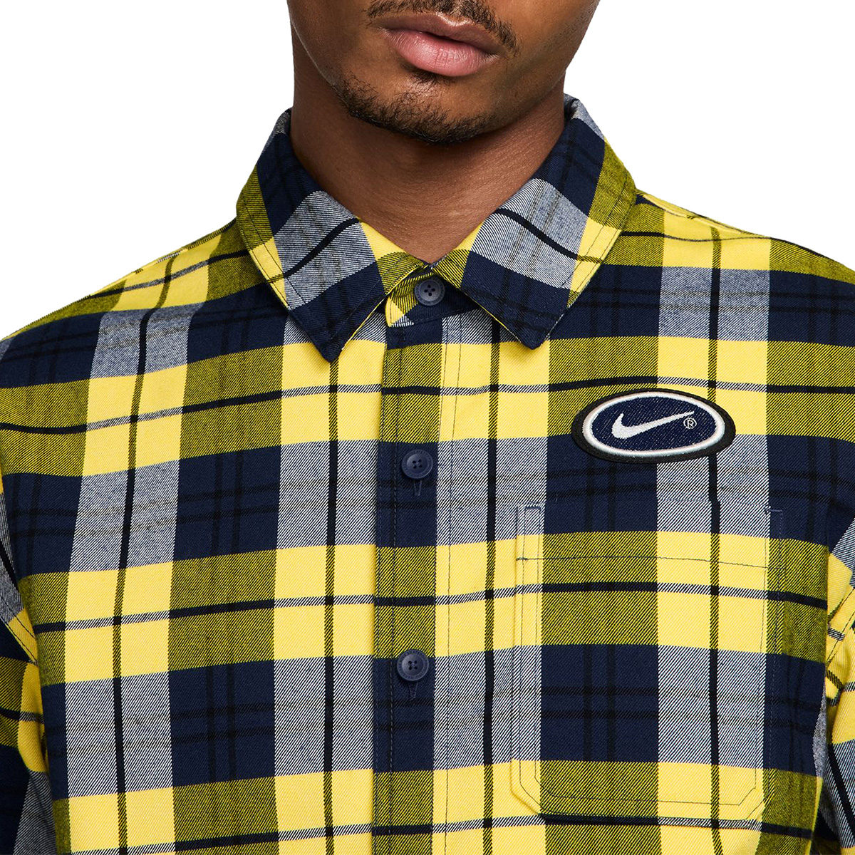 Nike SB Flannel Longsleeve Shirt Koston Midnight Navy/Speed Yellow