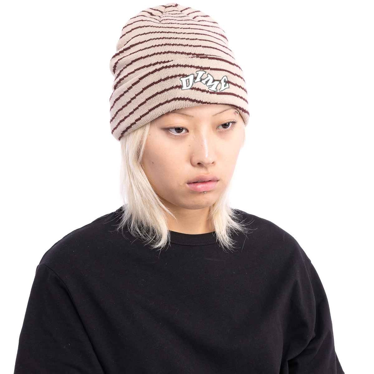 Dime College Wave Cuff Beanie Tan Dime College Wave Cuff Beanie Tan