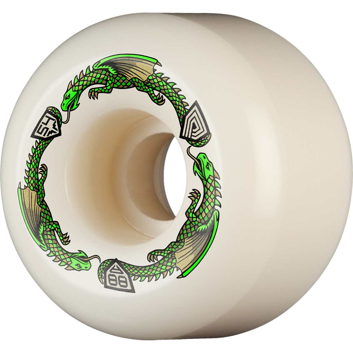 Powell Peralta Dragon Formula A2 Wheels White/Green 88A 54mm x 39mm