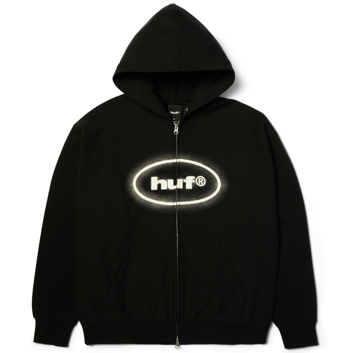 HUF x Mickey Mickey Spray Full Zip Hooded Sweater Black