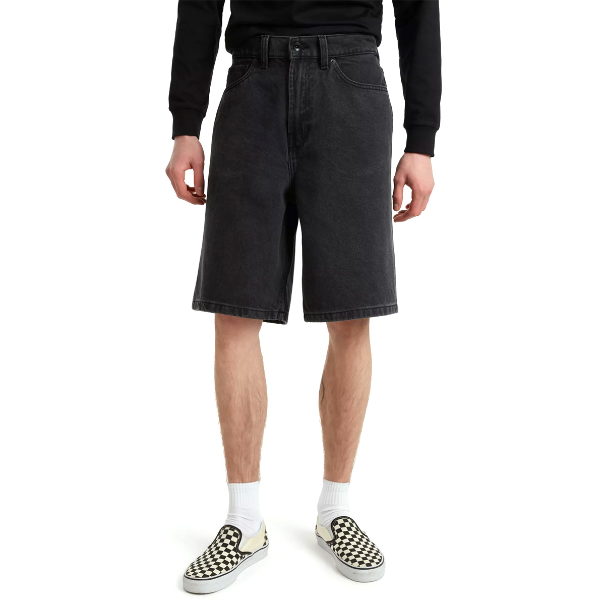 Vans Check-5 Baggy Denim Short Washed Black Vans Check-5 Baggy Denim Short Washed Black