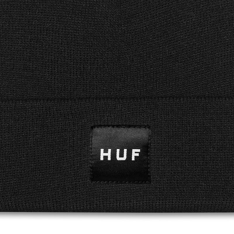 HUF Box Logo Beanie Black HUF Box Logo Beanie Black