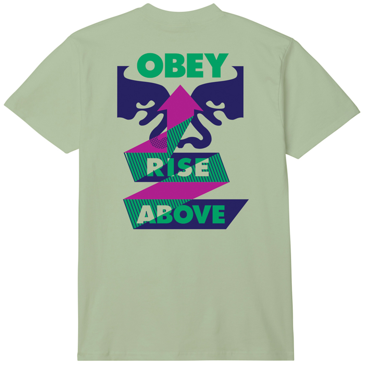 Obey Rise Above Ribbon T-Shirt Cucumber
