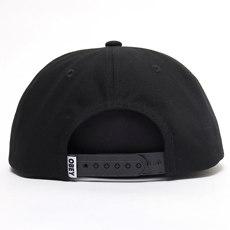 Obey Year 5 Panel Snapback Cap Black Obey Year 5 Panel Snapback Cap Black
