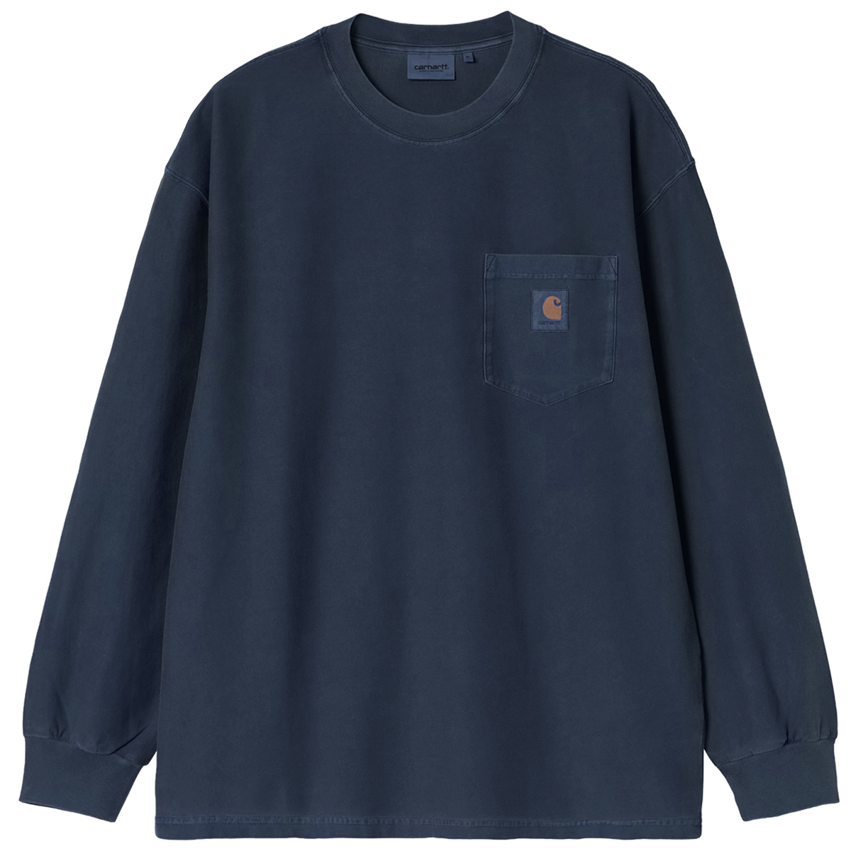 Carhartt WIP Loose Pocket Longsleeve T-Shirt Dark Navy Garment Dyed