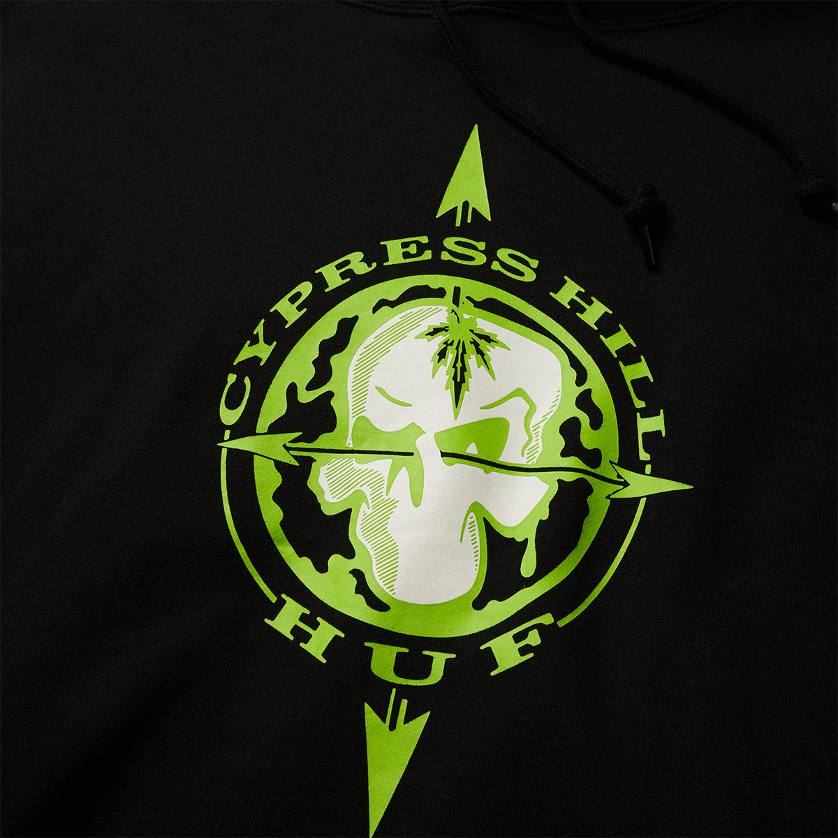 HUF X Cypress Hill Blunted Compass Hooded Sweater Black HUF X Cypress Hill Blunted Compass Hooded Sweater Black