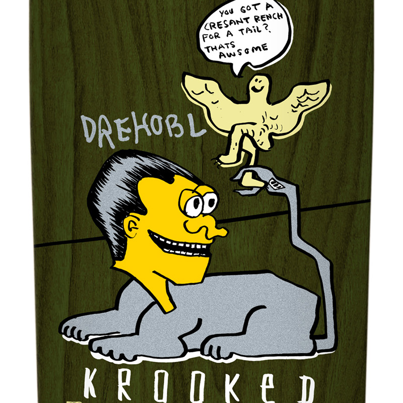 Krooked Drehobl Cresant Skateboard Deck 9.25 Krooked Drehobl Cresant Skateboard Deck 9.25