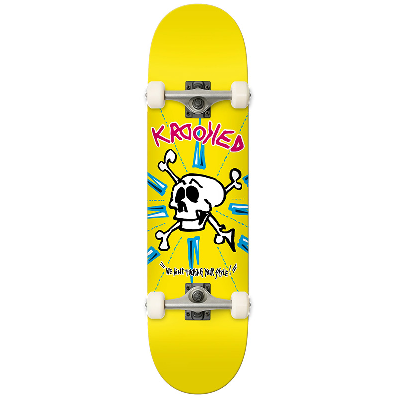 Krooked Style Complete Skateboard Yellow 8.0