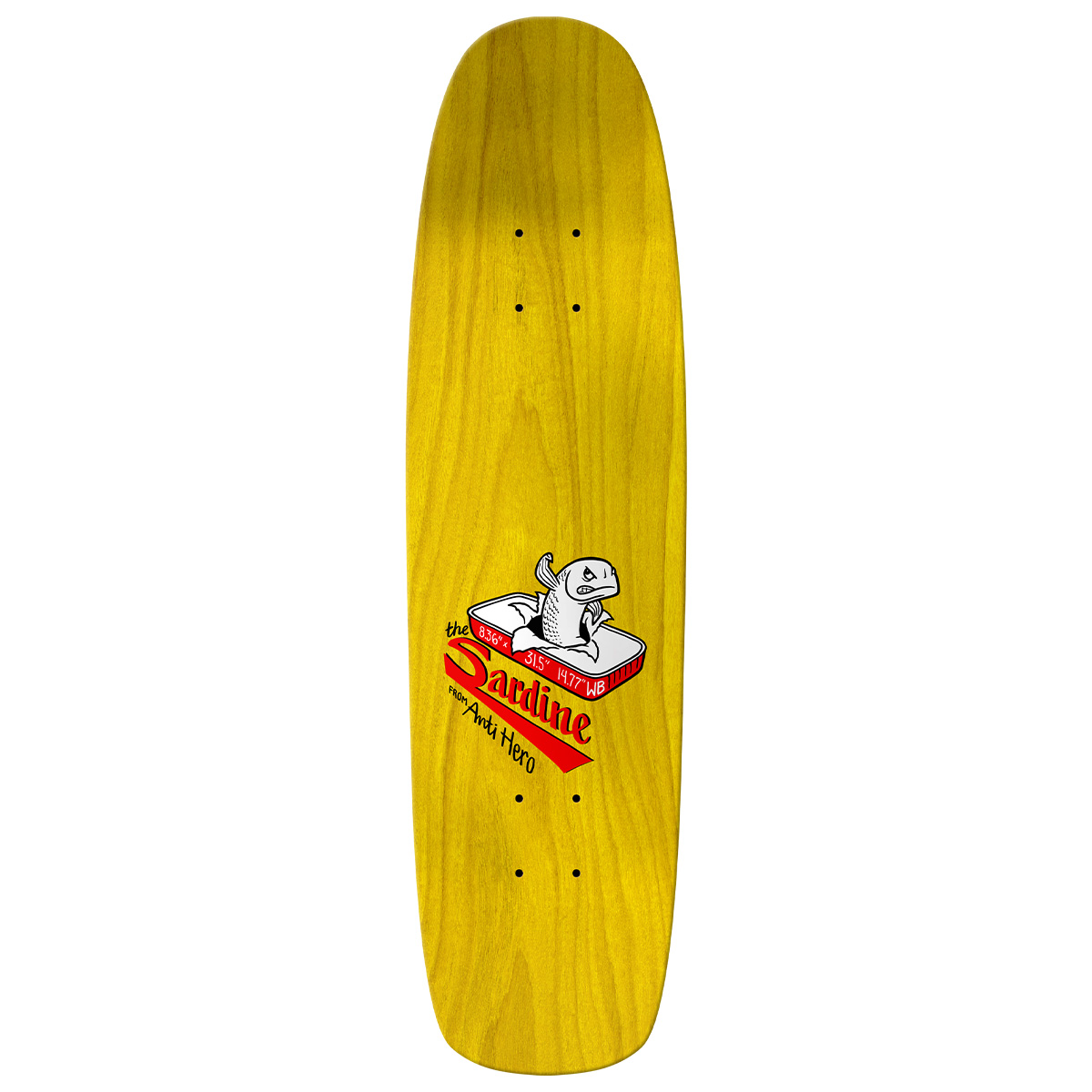 Anti Hero The Sardine Skateboard Deck Brown 8.36 Anti Hero The Sardine Skateboard Deck Brown 8.36
