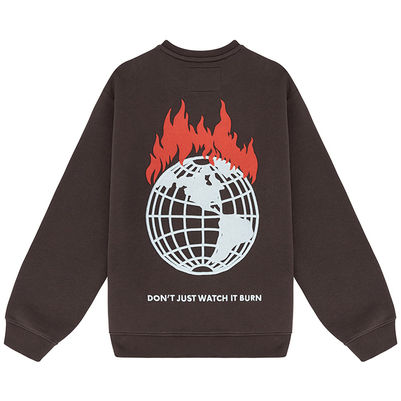 Obey X Napapijri Don't Just Watch It Burn Crewneck Sweater Dark Brown Obey X Napapijri Don't Just Watch It Burn Crewneck Sweater Dark Brown