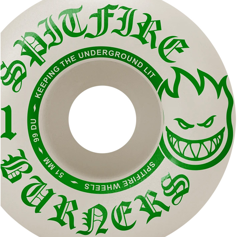 Spitfire Burner Wheels Natural/Green 99D 51mm