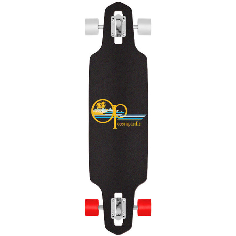 Ocean Pacific Offshore White/Red Mini Complete Drop Through Longboard 8.0 x 31.5