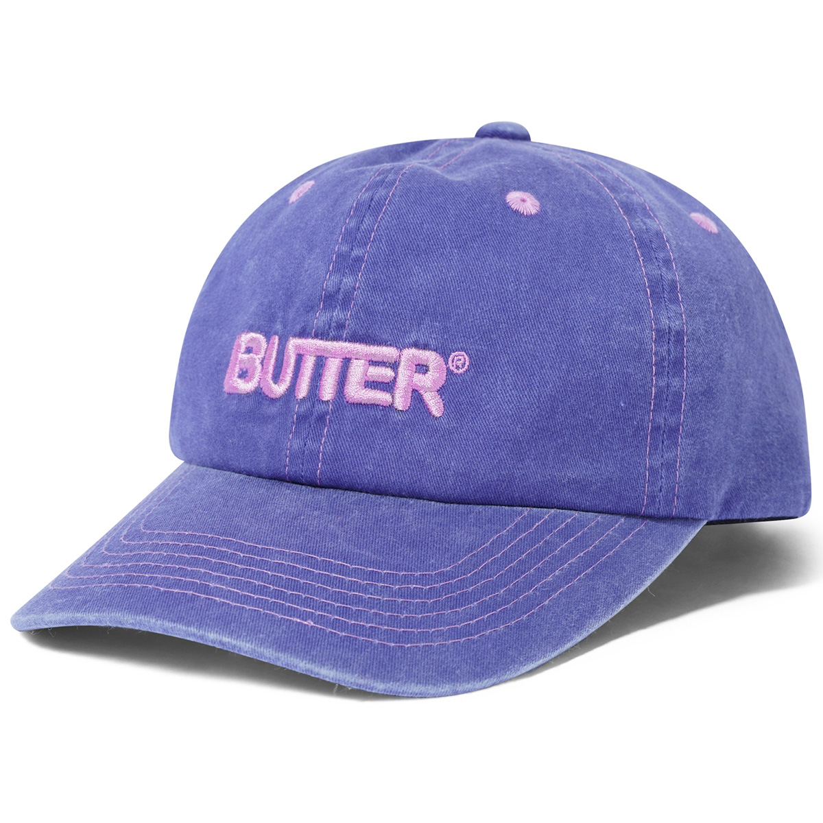 Butter Goods Rounded Logo 6 Panel Cap Grape Butter Goods Rounded Logo 6 Panel Cap Grape