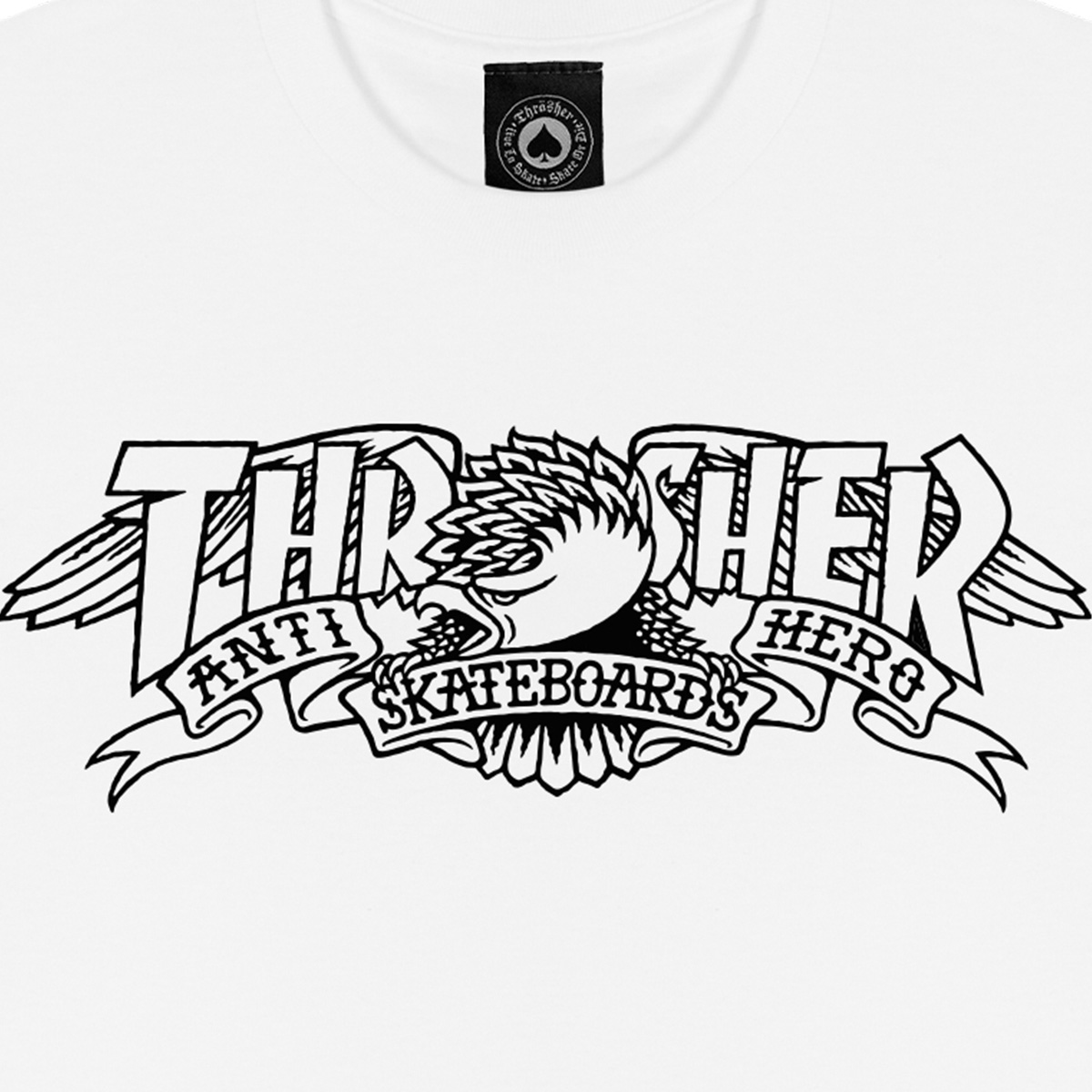 Thrasher X Anti Hero Mag Banner T-Shirt White Thrasher X Anti Hero Mag Banner T-Shirt White