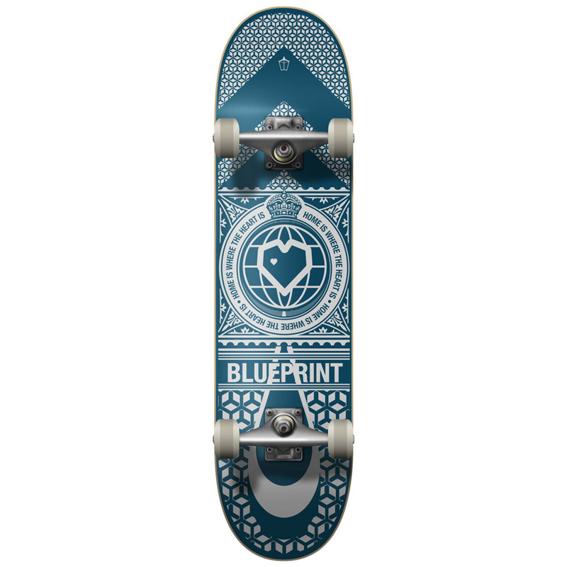 Blueprint Home Heart Complete Skateboard Navy/White 8.0