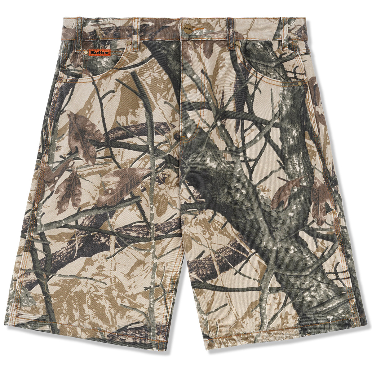 Butter Goods Foliage Camo Denim Shorts Tan Butter Goods Foliage Camo Denim Shorts Tan