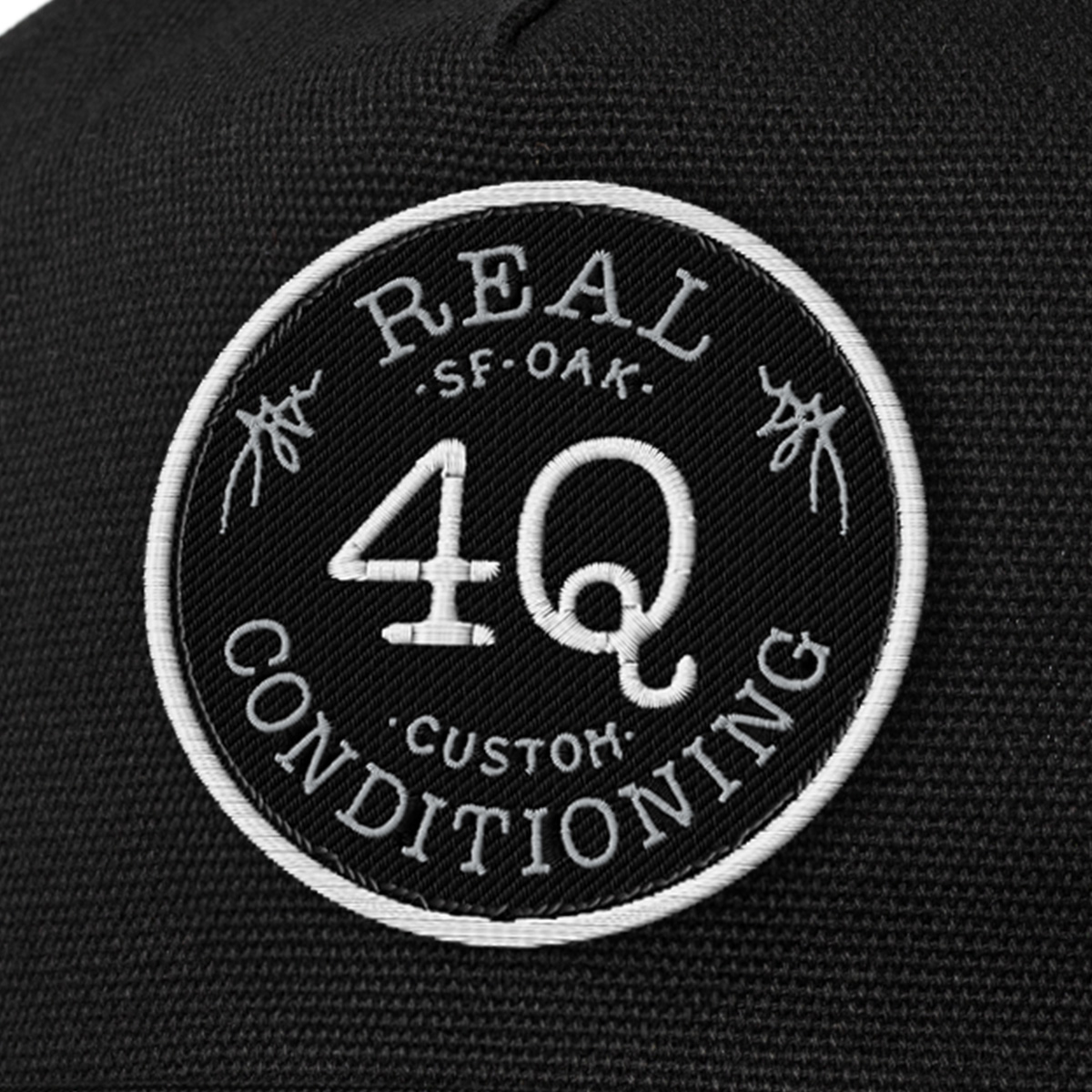 Real x 4Q 5 Panel Snapback Cap Black