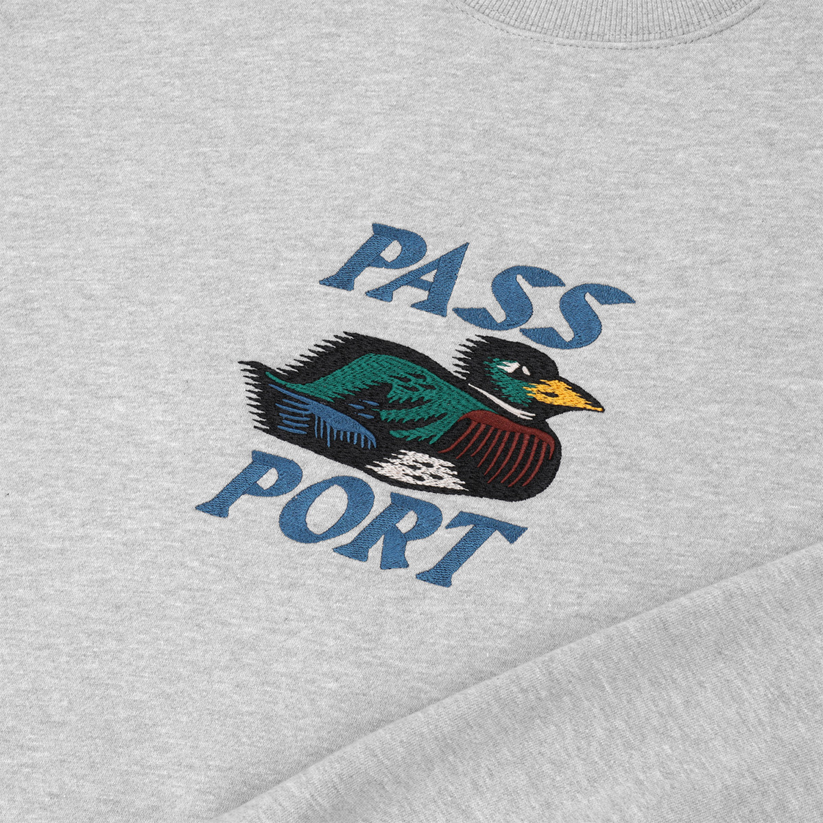 Pass Port Fast Duck Crewneck Sweater Ash Pass Port Fast Duck Crewneck Sweater Ash