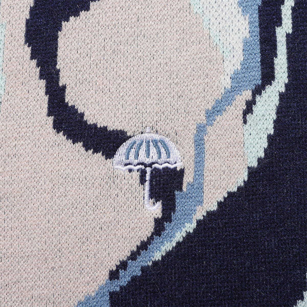 Helas Mirage Knit Crewneck Sweater Blue