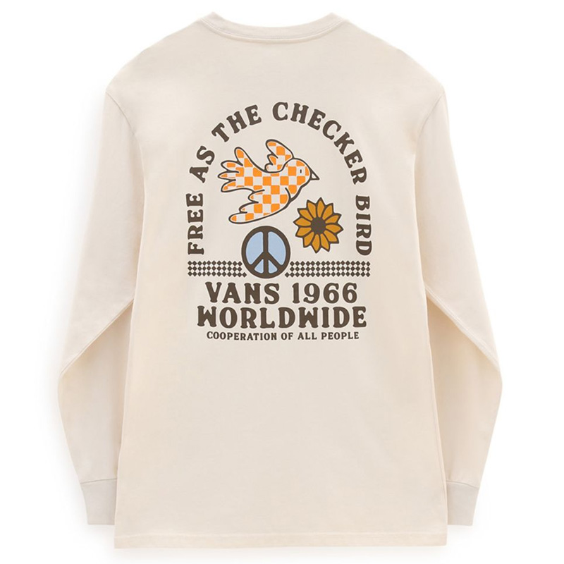 Vans Free As A Checker Bird Longsleeve T-Shirt Antique White