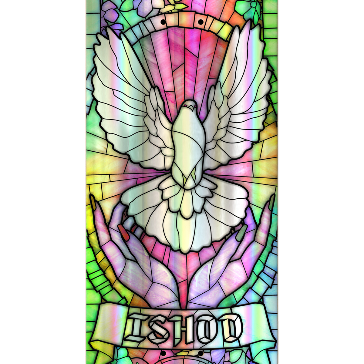 Real Ishod Holographic Rainbow Foil Cathedral Twin Tail Easy Rider Skateboard Deck 8.5 Real Ishod Holographic Rainbow Foil Cathedral Twin Tail Easy Rider Skateboard Deck 8.5