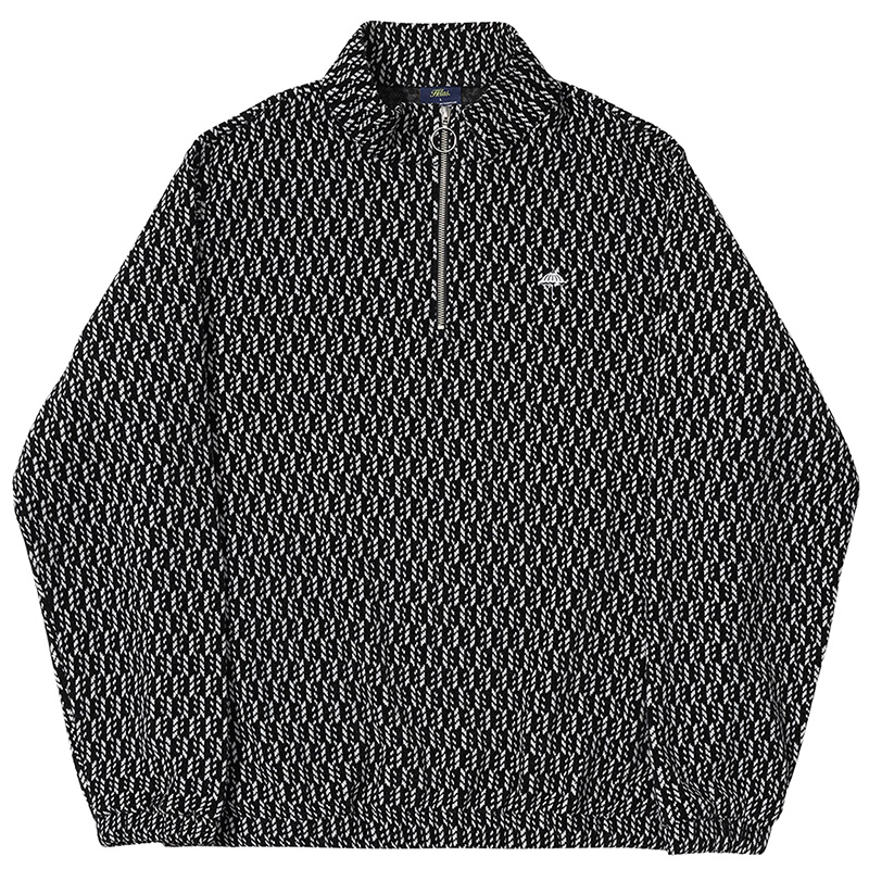 Helas Piano Velvet Quarter Zip Sweater Black/White