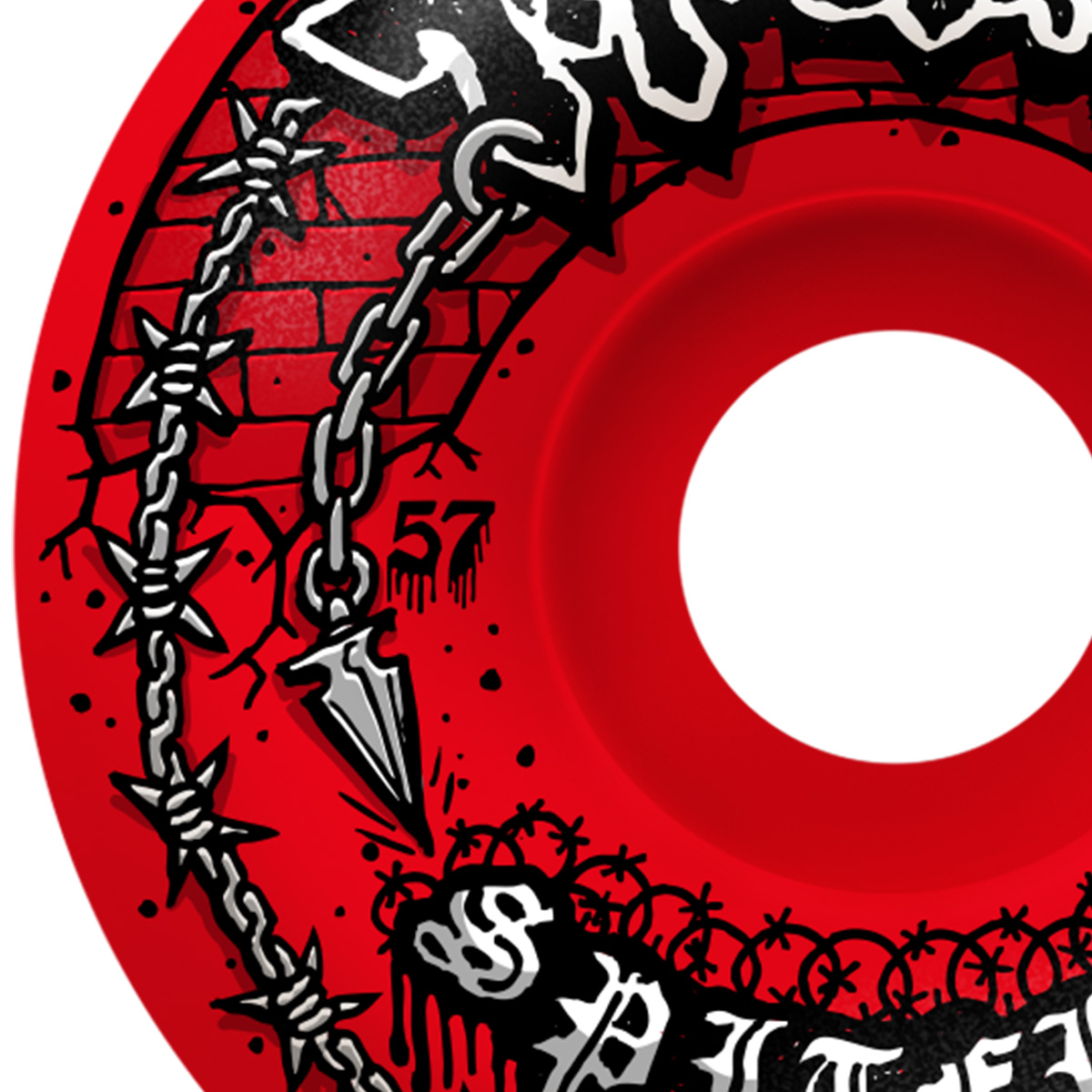 Spitfire Formula Four T-Funk Raw Radial Full Wheels Red 97D 57mm