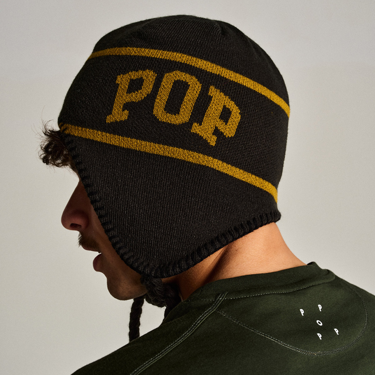 POP Earflap Beanie Duffel Green/Olive POP Earflap Beanie Duffel Green/Olive