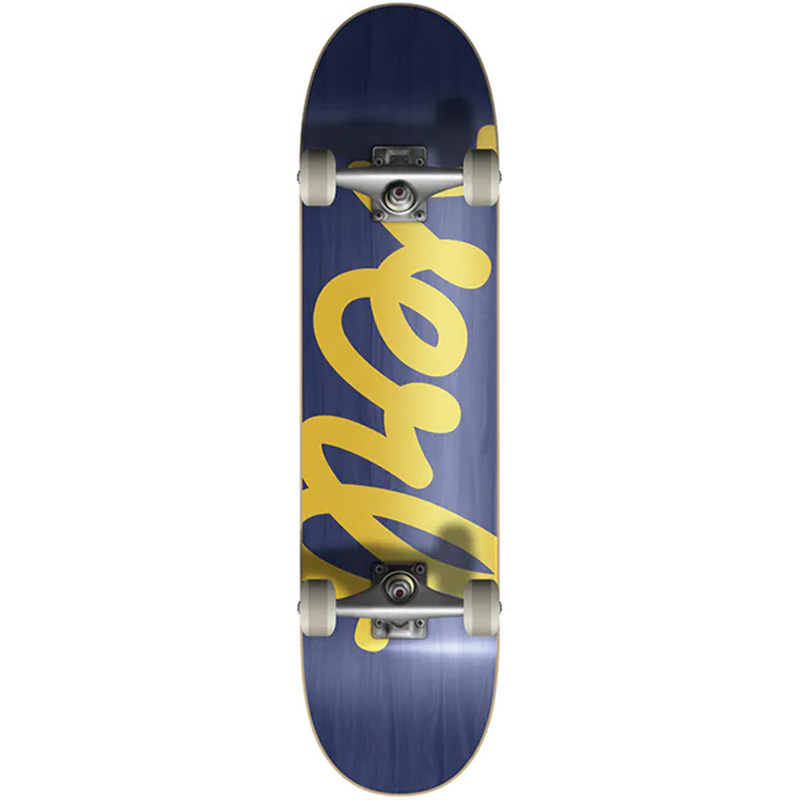 Verb Script Logo Pushing Forward Complete Skateboard Gold/Navy 8.125