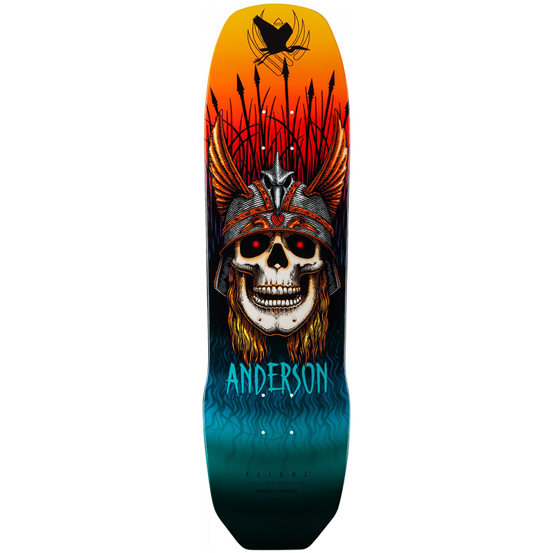 Powell Peralta Andy Anderson Heron Skull Flight Skateboard Deck Shape 289 8.45 Powell Peralta Andy Anderson Heron Skull Flight Skateboard Deck Shape 289 8.45
