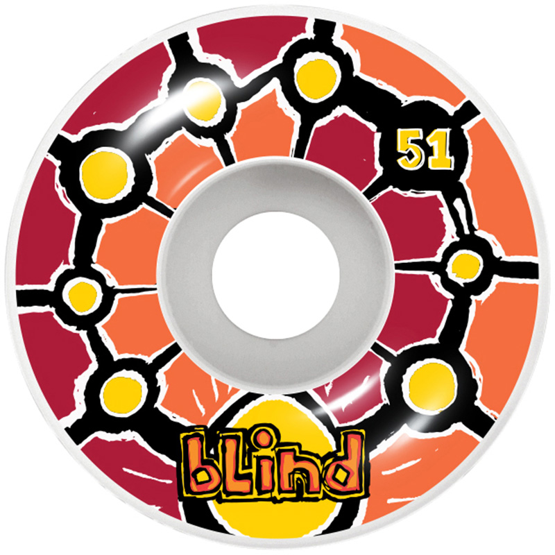 Blind Round Space V2 Wheels Red/Orange 51mm