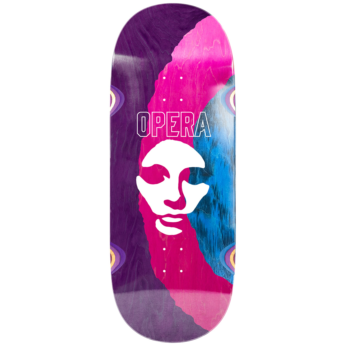 Opera Triple Torn Big Mask Skateboard Deck Assorted Blue/Purple/Pink 12.0