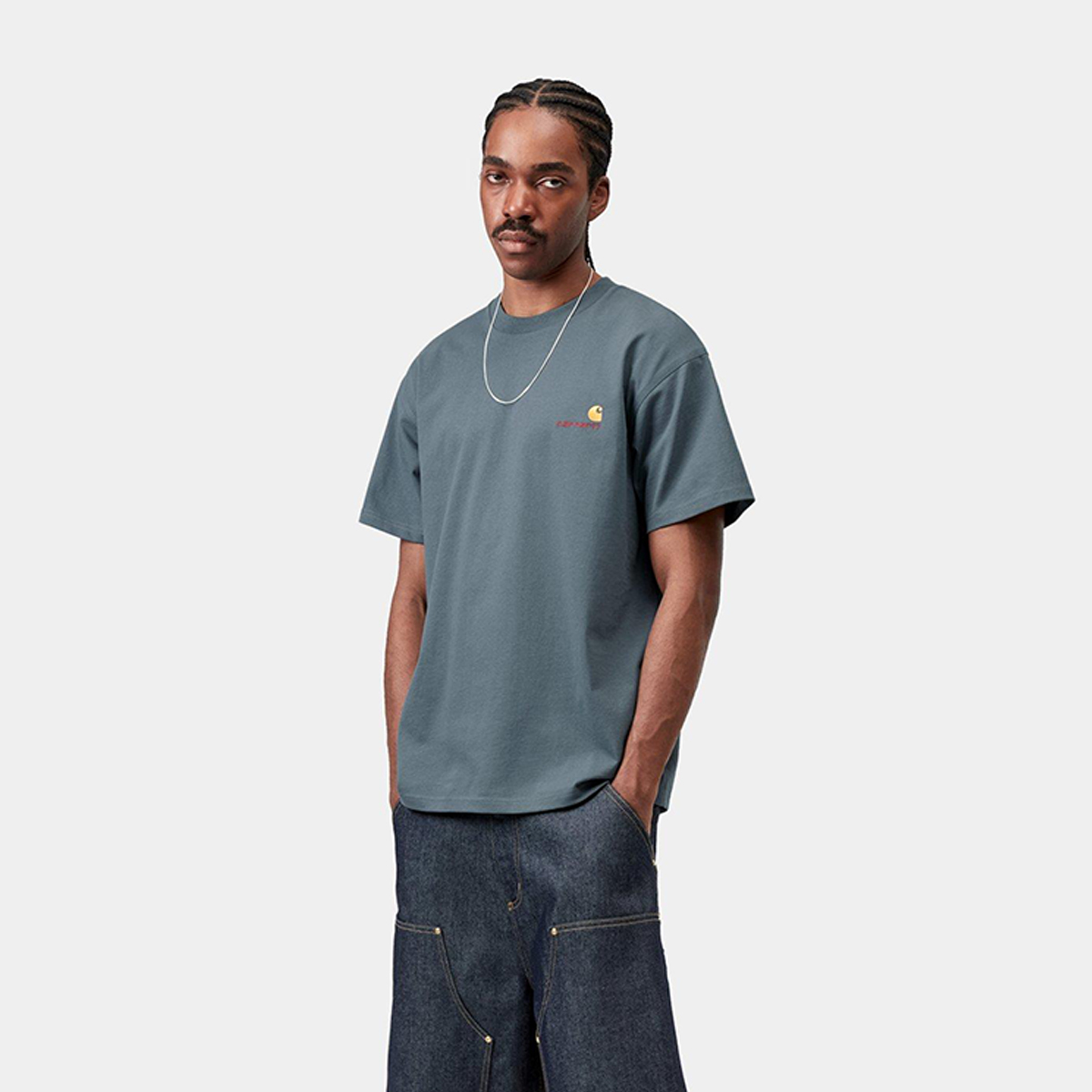 Carhartt WIP American Script T-Shirt Office Blue