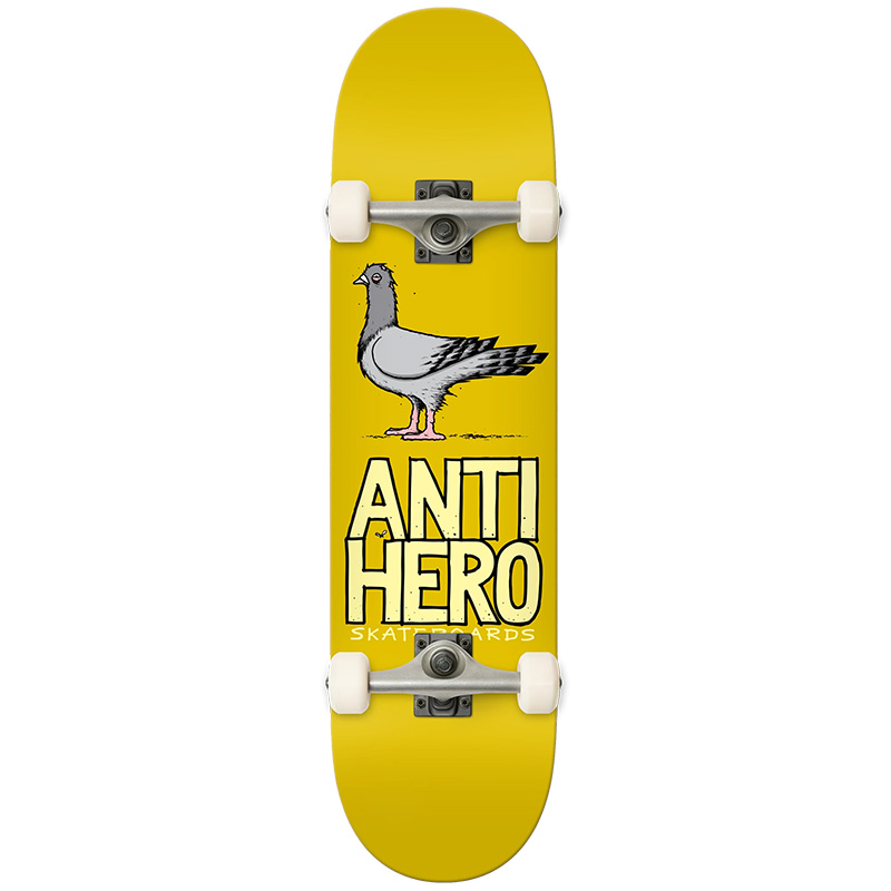 Anti Hero Pigeon Close Up Complete Skateboard Yellow 7.5