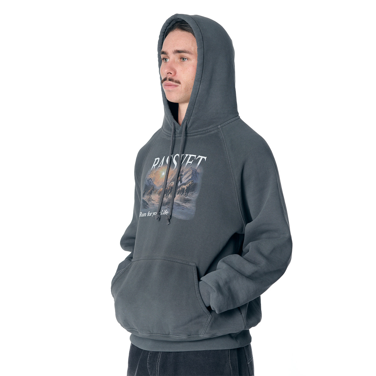 Rassvet Horses Raglan Hooded Sweater Black Rassvet Horses Raglan Hooded Sweater Black