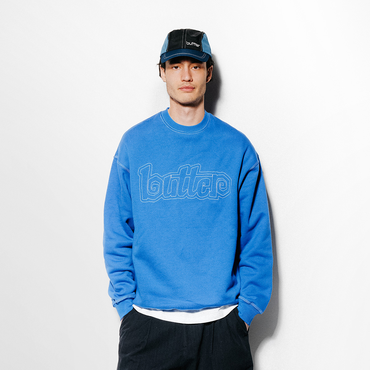 Butter Goods Swirl Crewneck Sweater Ocean