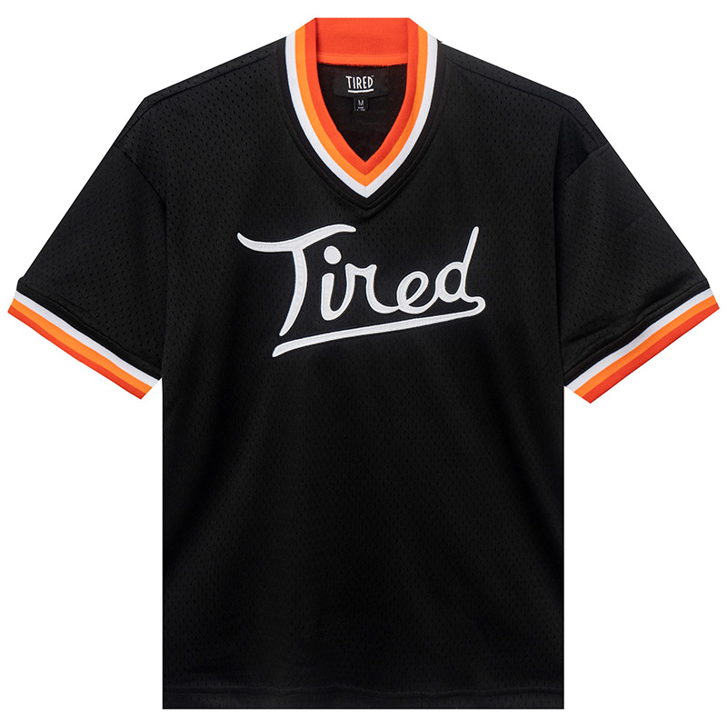 Tired Rounders Mesh Baseball Jersey Black Tired Rounders Mesh Baseball Jersey Black