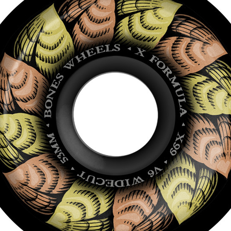 Bones X Formula Leaving V6 Wide Cut Wheels Black 99A 53mm