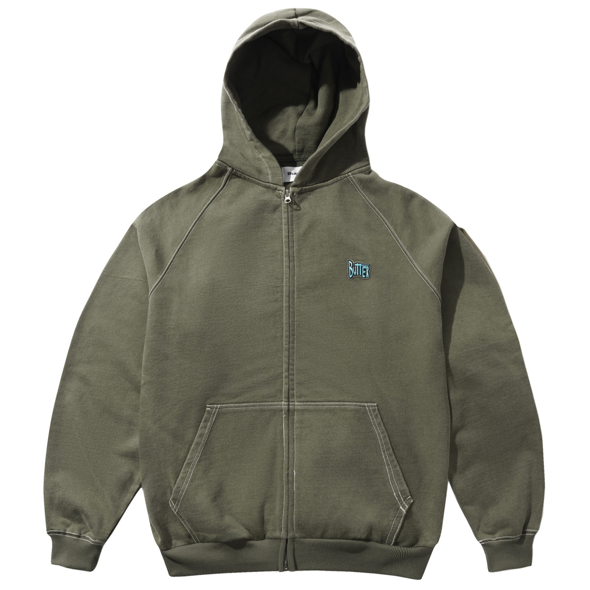 Butter Goods Sketch Zip-Thru Hooded Sweater Army