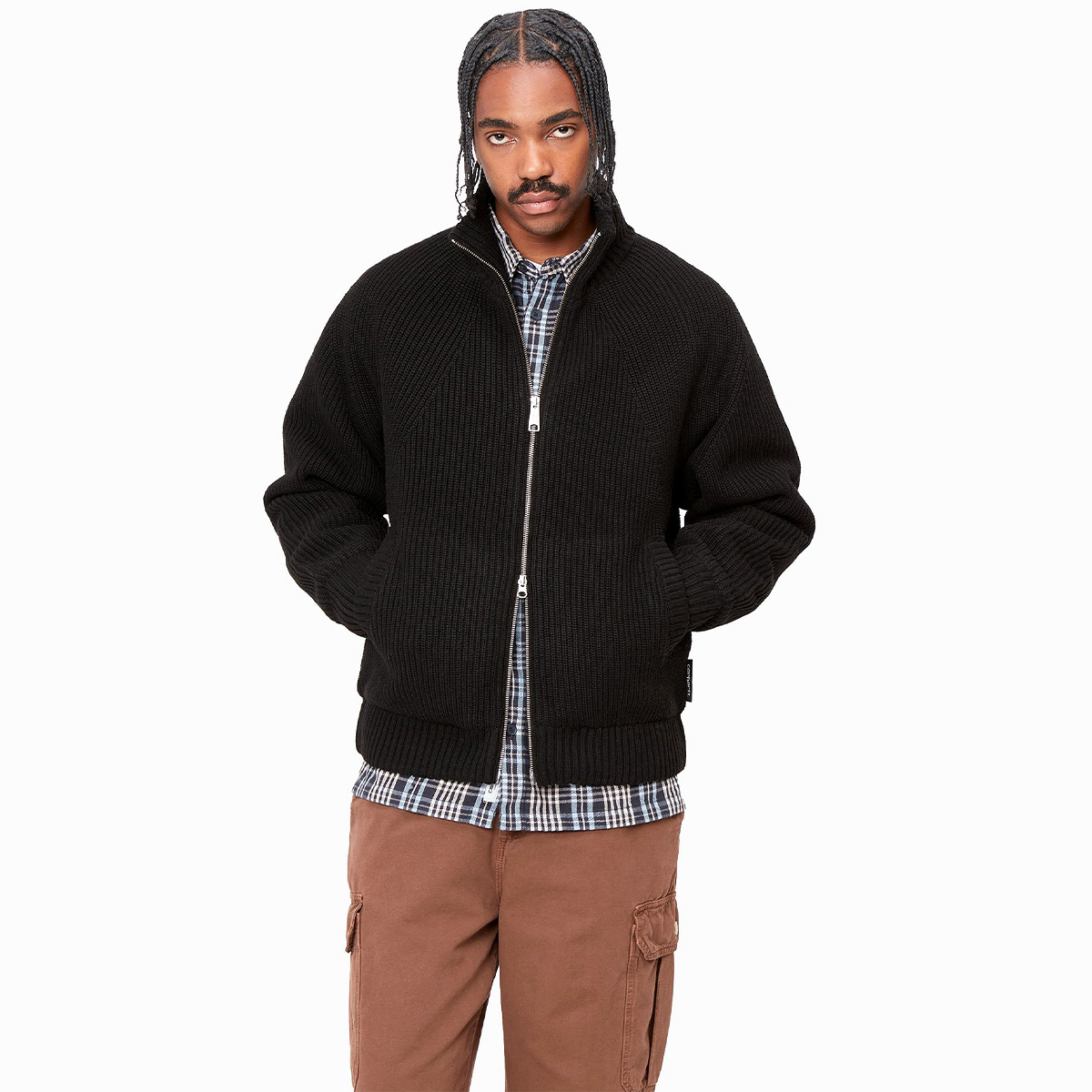 Carhartt WIP Banley Sweater Jacket Black Carhartt WIP Banley Sweater Jacket Black