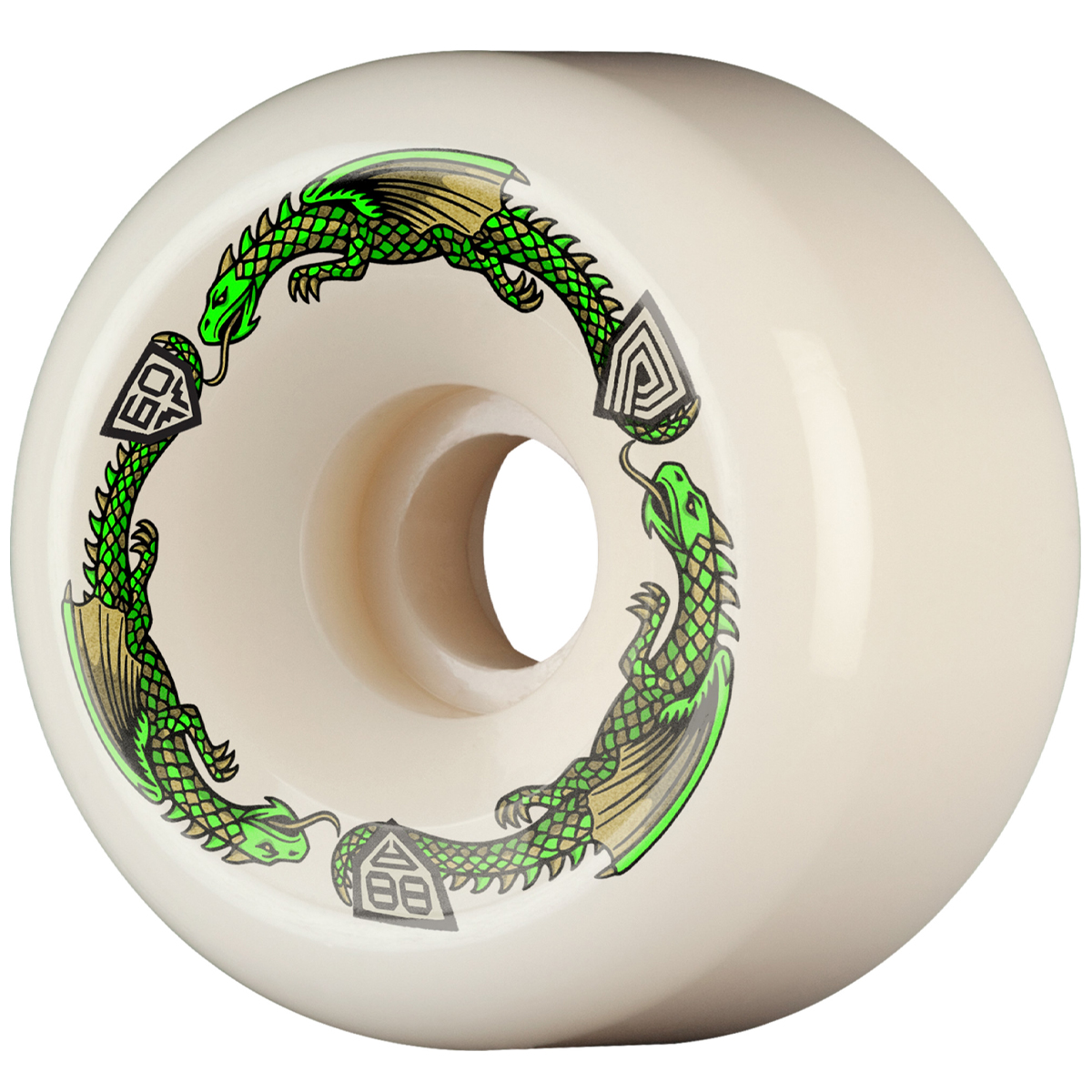 Powell Peralta Dragon Formula BOM Wheels White/Green 88A 60mm x 40mm