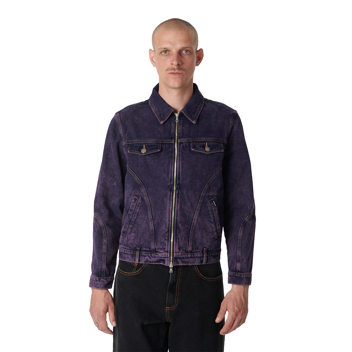 Rassvet Zip Denim Jacket Woven Purple Rassvet Zip Denim Jacket Woven Purple